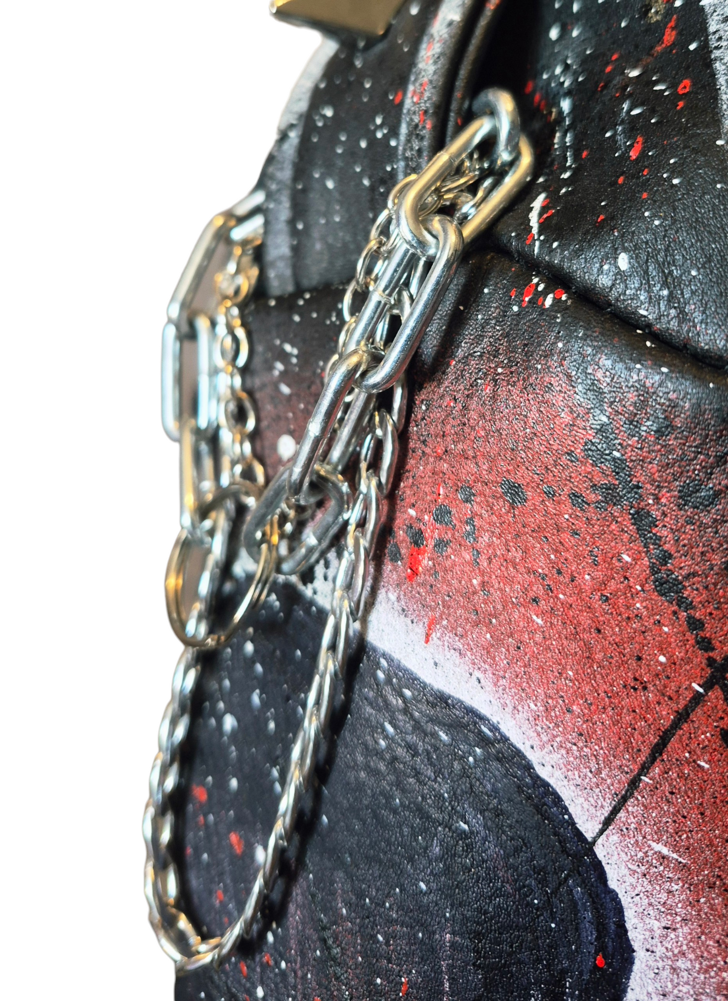 Vintage Leather Spiked Hand Painted Patches Punk Rock Bikers Jacket  All Sizes #25